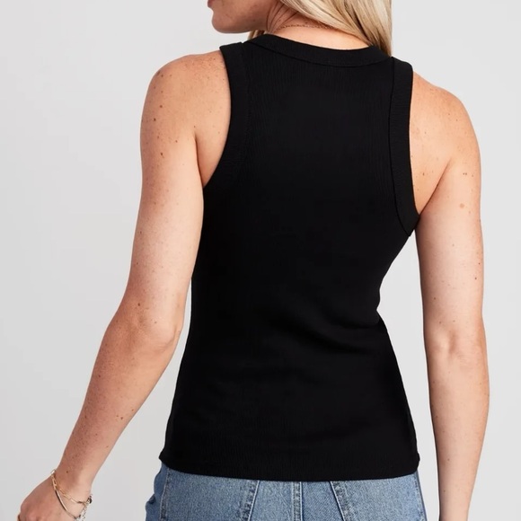 Old Navy Fitted Rib Knit Layering Tank Tops White Black Neutral - Picture 4 of 8